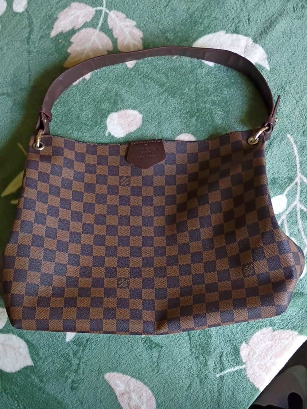 Designer Inspired Brown Two Toned Monogram Printed Handbag
